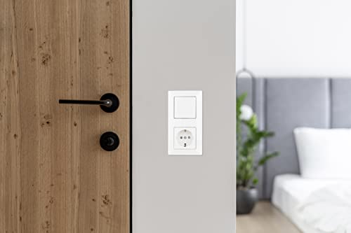 REV Quadro Flush-Mounted Socket with Cover, White, ohne USB 1-fach - Image 4