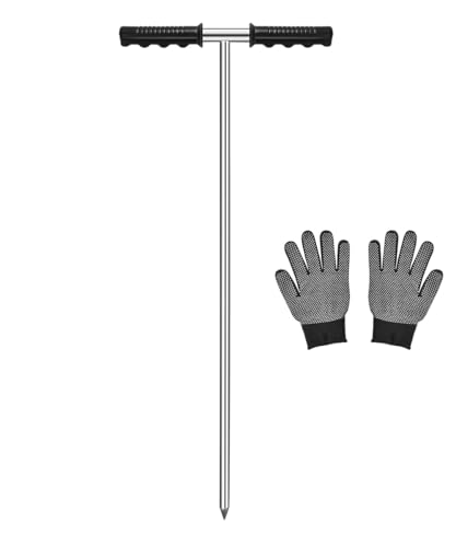 GADFISH Stainless Steel Soil Probe Rod,32-48 Inch Hight Adjustable Ground Rod Tool with T-Handle for...