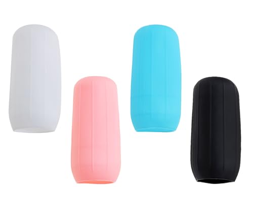 Mini Skater Soft Silicone Travel Bottle Cover for Leak Proofing,Reusable Elastic Sleeve Fit Standard Toiletry Container Stretching Bottle Lid Cap for Luggage Bag Suitcase Prevent (4, Mixed Color)