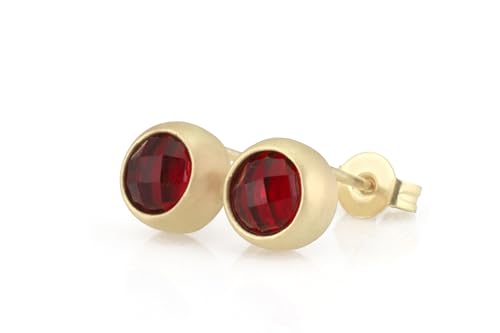 Boucles d'oreilles grenat or massif 14k anti-allergie puces d'oreilles confort