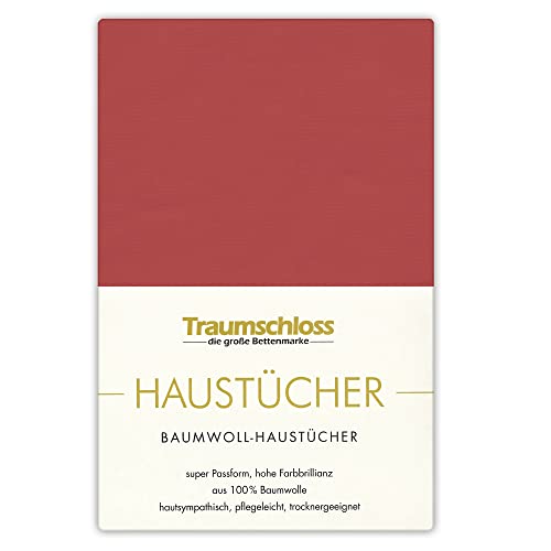 Traumschloss Betttuch »Haustuch« 100% Baumwolle | ohne Gummizug | rot | 150x250cm