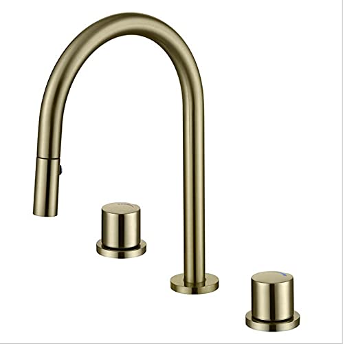 Robinet de lavabo de salle de bain noir mitigeur 3 trous 8 pouces