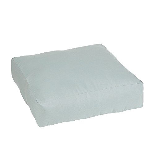 Sorra Home Sunbrella Floor Pillow - Square Knife Edge, Plush Oversized Outdoor Pillow - Water & Fade Resistant for Patio, Balcony, Pool - Canvas Spa (26" x 26" x 7")