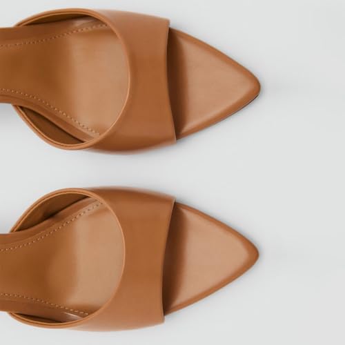 Image of YIYA Women's Open Pointed Peep Toe Mules Kitten Heels Stiletto High Heels Slide Sandals Summer Slip On Backless Dress Spring Summer Pumps Shoes