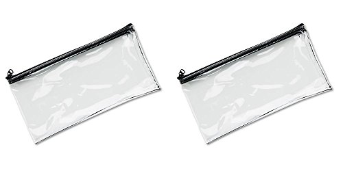 MMF Industries Vinyl Zipper Wallet, 11 x 6 Inches, Clear (234041720), 2 Packs