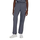 ScrubZone Women's Full Elastic Waist Cargo Scrub Pant, Grey, Medium