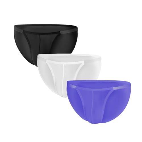 Men's Invisible Straps Waist Smooth Cool Ice Silk Sexy Pouch Underwear Briefs