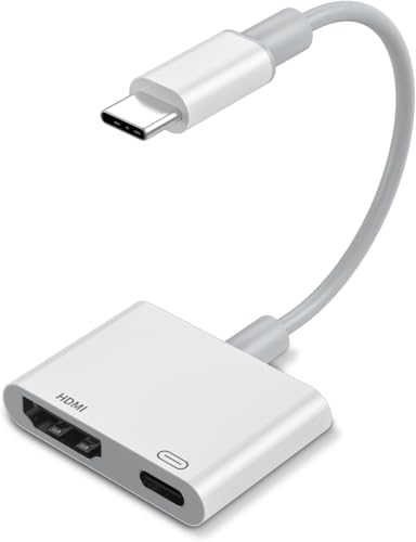 Okaywork Adaptateur HDMI USB C,4K Ultra HD à partir du connecteur d'écran de synchronisation,synchronisation Audio et vidéo Compatible avec iPhone 15,Samsung Galaxy S9/s9+s10+20+21,Huawei P20/P30,etc