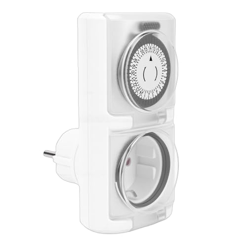 XUMIUZIY Sortie de Minuterie Extérieure Durable avec Synchronisation Mécanique de 24 Heures, Polyvalente pour les équipements de Piscine, économie D'énergie