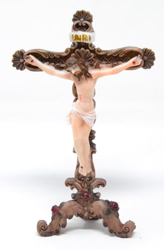 Genérico Estatua Religiosa Cruz de 21 cm de la crucifixión de Jesús, Cristo. Cruz de Dios. crucifijo San Pedro Benedicto 100848