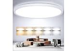 Oumida Plafon LED Techo Regulable, Lampara de Techo LED 24W 2400LM,5 Colores IP44 Delgada Lampara para Dormitorio Cocina Salon Baño Comedor Pasillo Ø30cm(30cm*1)