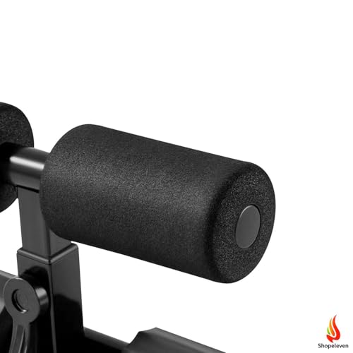 Image of Sit-Up Bar with Foam Handle and Rubber Suction Base | Sturdy Handle | Adjustable Height | Equipment for Sit-ups and Push-ups Assistant Device (Black) (Foam pedal)