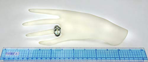 Image of Sterling Silver 925 Statement Ring Genuine GEMS 10.5 Cts, Oval 18x13 mm, Rhodium-Plated Finish