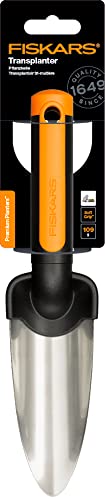 Fiskars Premium Planters Transplanter, Length 27 Cm, Stainless Steel Trowel, Black/Orange, Premium, 1000727 #TOP6