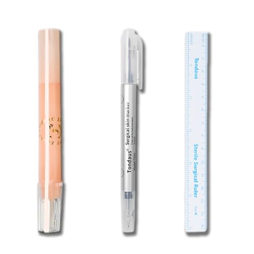 HAZMA 1 Set Ein Tattoo Stifte-Set Enthält Einen Doppelköpfigen Tattoo-Stift Und Einen Tattoo-Radiergummi,Temporary Tattoo Markers For Skin,Tattoo Stifte Für Die Haut,Hautmarkierungsstift