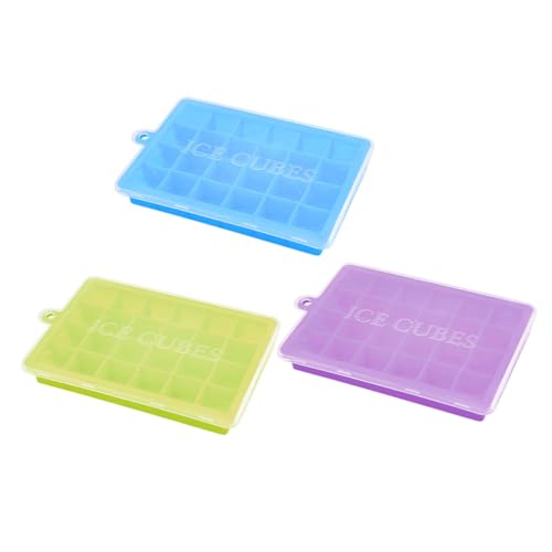 BESPORTBLE molde de silicona para cubos de hielo con tapas 3 piezas miniatura 1