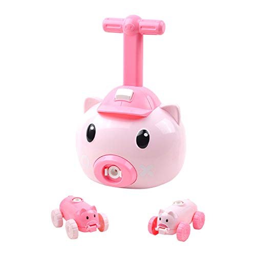 Preisvergleich Produktbild Kinder Ballon Powered Auto Spielzeug Schweinchen Tier Trägheit Power Bildungswissenschaft Rätsel Experiment Baby Balloon Powered Launch Car Interessantes und Bildung Kinder Spaß Auto Power Toys