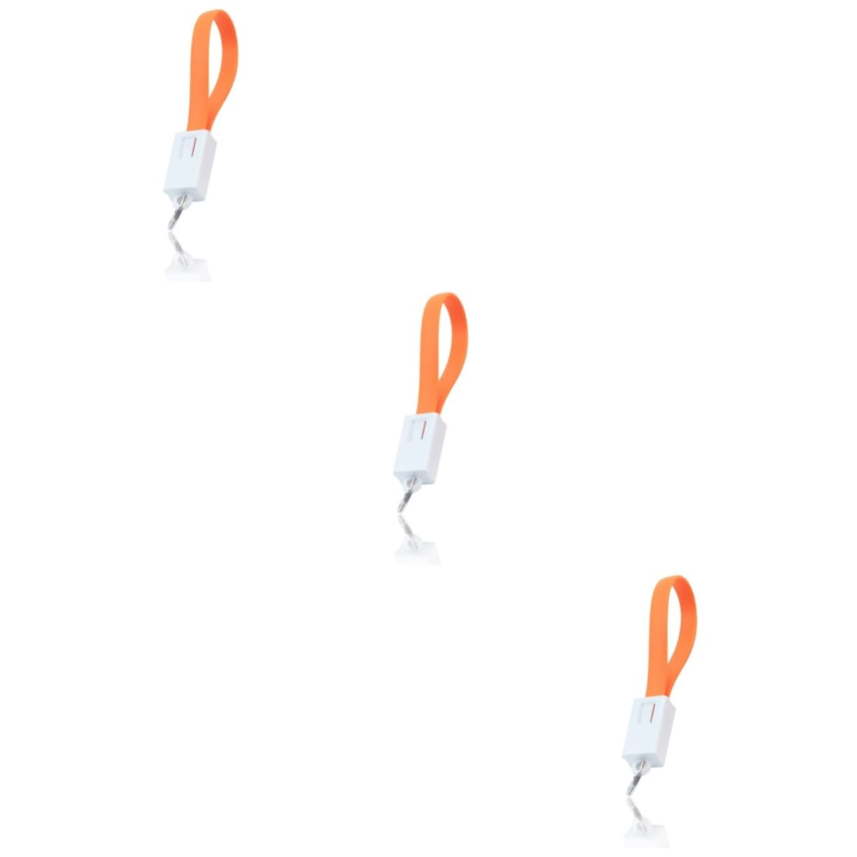COLLBATH 3pcs USB Keychain Charging Cable Portable Data Cord for Smartphones and Players Compact Key Attachment