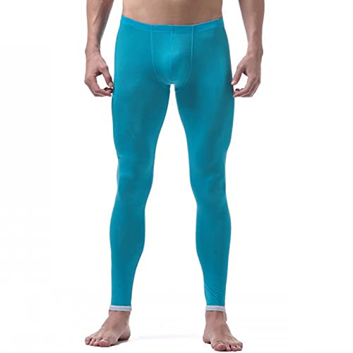 Hedmy Men's Ice Silk Long John Sport Running Tights Thermal Underwear Pajamas Hot Pants Leggings3