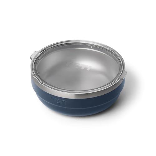 Image of YETI Rambler Low Bowl, Vacuum Insulated, Stackable and Nestable Stainless Steel Bowl with Lid, 1.6 Quart, Navy