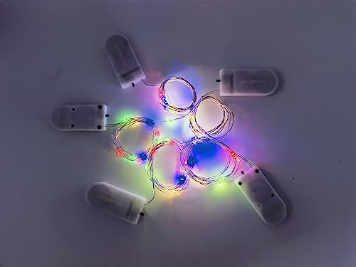 WHSCwp LED String Lights 5 Pack, 10mm10 LED Fairy Lights Battery Operated, Copper Wire Light for Home Garden Wedding Party Christmas Halloween Concerts Bars Clubs Hotels (Four Colors)