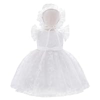 Lito Angels Taufkleid Taufkleidung Taufe Weiß Kleid mit Spitze Bonnet Hut für Baby Mädchen Größe 12-18 Monate 86 (Tag-Nummer 80)