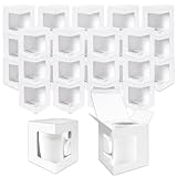 SENONAPO 80 Pack Mug Boxes for Gifts Blanks Coffee Mugs Boxes Gift Boxes for Shipping Transparent Wine Glass Gift Box Sublimation Mugs Packaging Box for 11oz 12oz 15oz Gift Wrapping (White)