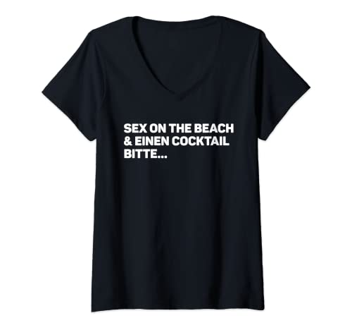 Mujer Sexo en la playa y un cocktail por favor I JGA Fun Camiseta Cuello V