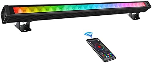LED Stage Wash Light Bar - OPPSK 72W 24LEDs RGB IP65 Waterproof Wall Wash Light Bar with APP Control Dimmable Color Changing Stage Light Bar Uplighting for Church Wedding Events Stage Lighting