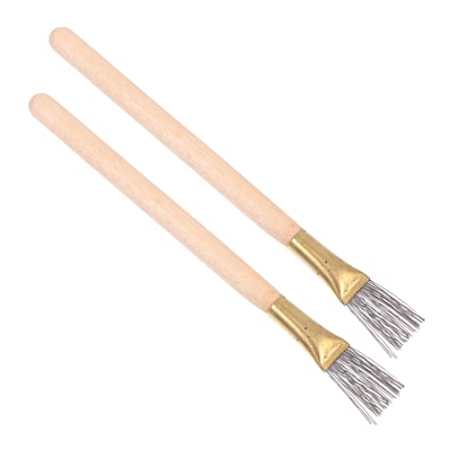 SEWACC 2 Pcs Texture Acier Brosse Kits De Bricolage Ensemble De Ciseaux Outils De Bricolage Grattoir d'argile De Poterie Outils De Sculpture d'argile De Poterie Outils De Sculpture