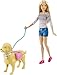 Barbie Walk and Potty Pup with Blonde Doll