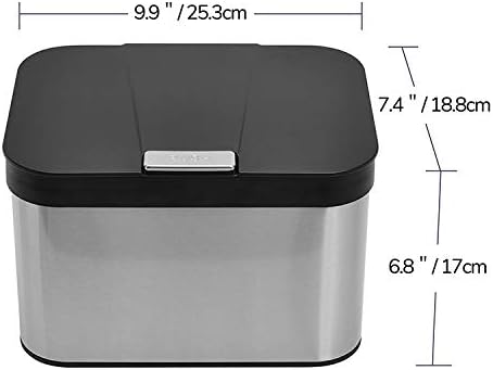 Stainless Steel Compost Kitchen Counter Bin (1.13 Gallon/4.3 Liter)