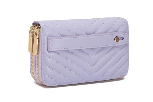 Image of Daisy Rose Dual Zipper Phone Clutch and Wallet for Women - RFID Blocking, PU Vegan Leather Multi-Card Organizer