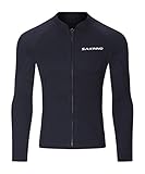 CHUOZI Top muta da uomo in neoprene da 2 mm, a maniche lunghe, con cerniera frontale, muta da sub per sport acquatici all'aperto, nero, L