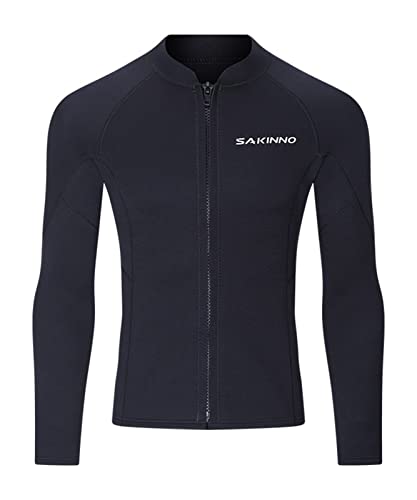 Chaqueta para hombre Wetsuit Top de neopreno de 2 mm con mangas largas para buceo, natación, snorkel y surfing, mantiene el calor miniatura 1