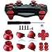 TOMSIN Metal Buttons for DualShock 4, Aluminum Metal Thumbsticks Analog Grip & Bullet Buttons & D-pad & L1 R1 L2 R2 Trigger for PS4 Controller Gen 1 (Metal Red)
