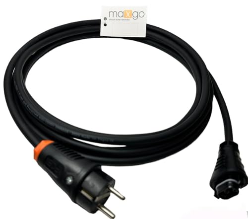 maxgo Solar Kabel AC- Stromkabel Verlängerungskabel H07RN-F 3G1,5mm² HMS-Feldstecker BC-05 Buchse Connector auf Schuko-Stecker Für Mikro-Wechselrichter Größe:10m