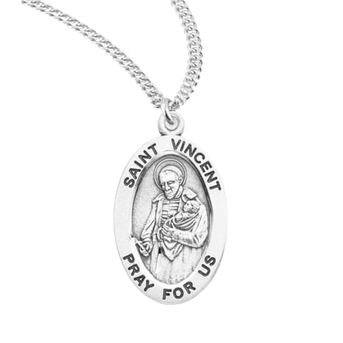 Everlasting Light Jewelry Patron St. Vincent De Paul Medal Pendant Necklace