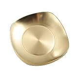 BESTYASH Vorspeisenteller aus Edelstahl, Gold, Quadratisch, für Beilagen