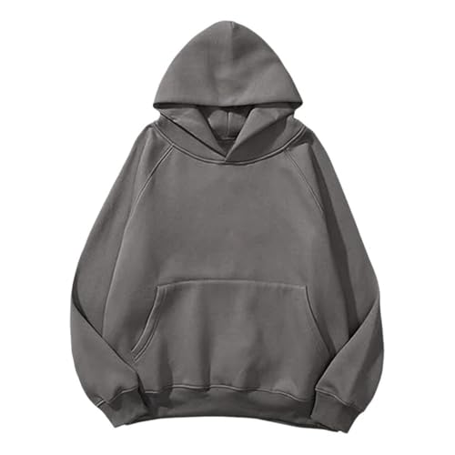Unisex Basic Loose Hoodie Sweatshirt Long Sleeve Pocket Drop Shoulder Pullovers
