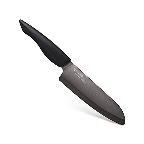 Kyocera Innovation Series Ceramic 6" Chef's Santoku Knife with Soft Touch Ergonomic Handle, Black Blade, Black Handle by KYOCERA - Image 3