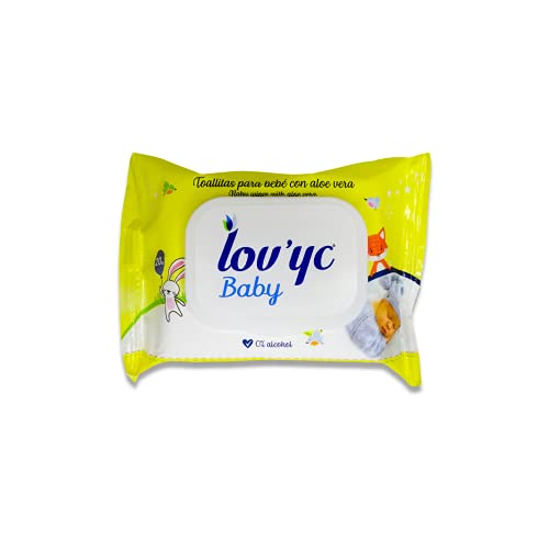 Lov'yc Toallitas Húmedas Para Bebé Con Aloe Vera, Toallitas, Blanco, 20 Unidad