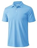 MAGCOMSEN Polo Shirts for Men Short Sleeve Collar Pique Jersey Classic Fit Quick Dry 3-Button Golf Tee Shirts Casual Business Black XL