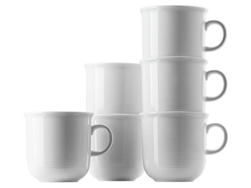 Thomas Trend Weiß - 6 x Becher mit Henkel 0,28 l - 11400-800001-15503 - Henkelbecher Mugge Humpen