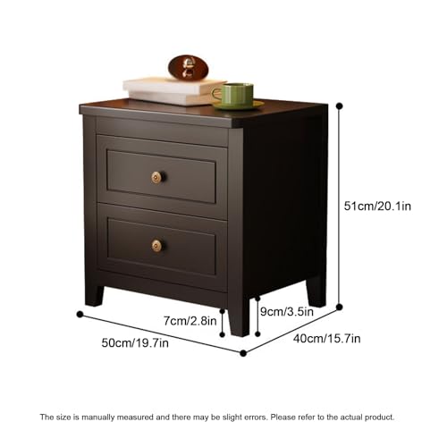 Table de Chevet Marron 2 Tiroirs - Solution Rangement Chambre Moderne
