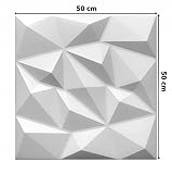Deccart - Panele ścienne 3D Brylant, okładzina ścienna, sufit, panele sufitowe, panele dekoracyjne, polistyren 50 x 50 cm, Brylant 2 m², 8 sztuk