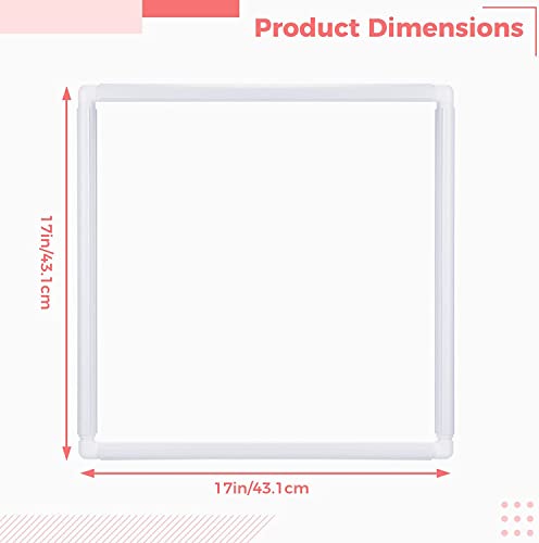 17\" X 17\" Square Embroidery Hoop, Universal Square Clip Frame for Embroidery, Plastic Cross Stitch Snap Frame, Handhold Craft Sewing Hoop Clip Frame, DIY Sewing Tools for Cross Stitching Quilting - Thumbnail 3