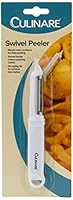 Culinare Swivel Peeler | Fruit, Vegetable, Potato Peeler | Right & Left Handed Comfort Handle | Swivel Blade Easy Peeler, De-Eyeing Tool Tip | Dishwasher Safe | White 23cm*23cm* 11.1cm