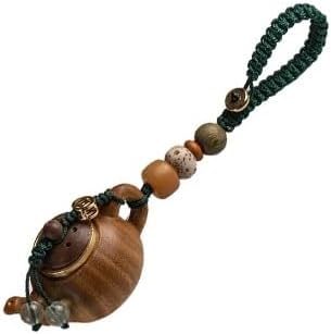Car Key Chain Wooden Handle Teapot Car Keychain Pendant, Chinese Small Hu Hand-held Backpack