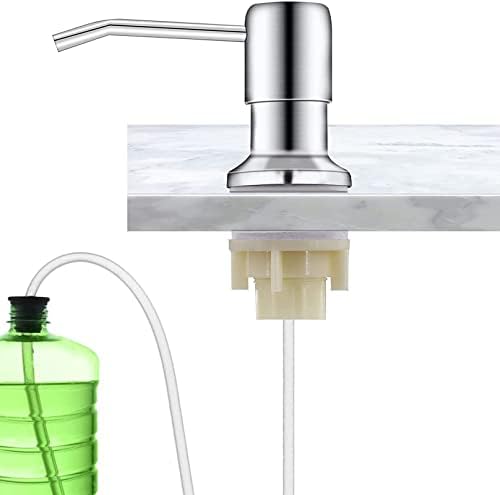 Soap Dispenser for Kitchen Sink Built-in Countertop with 47'' Silicone Extension Tube Connects Directly to Soap Bottle